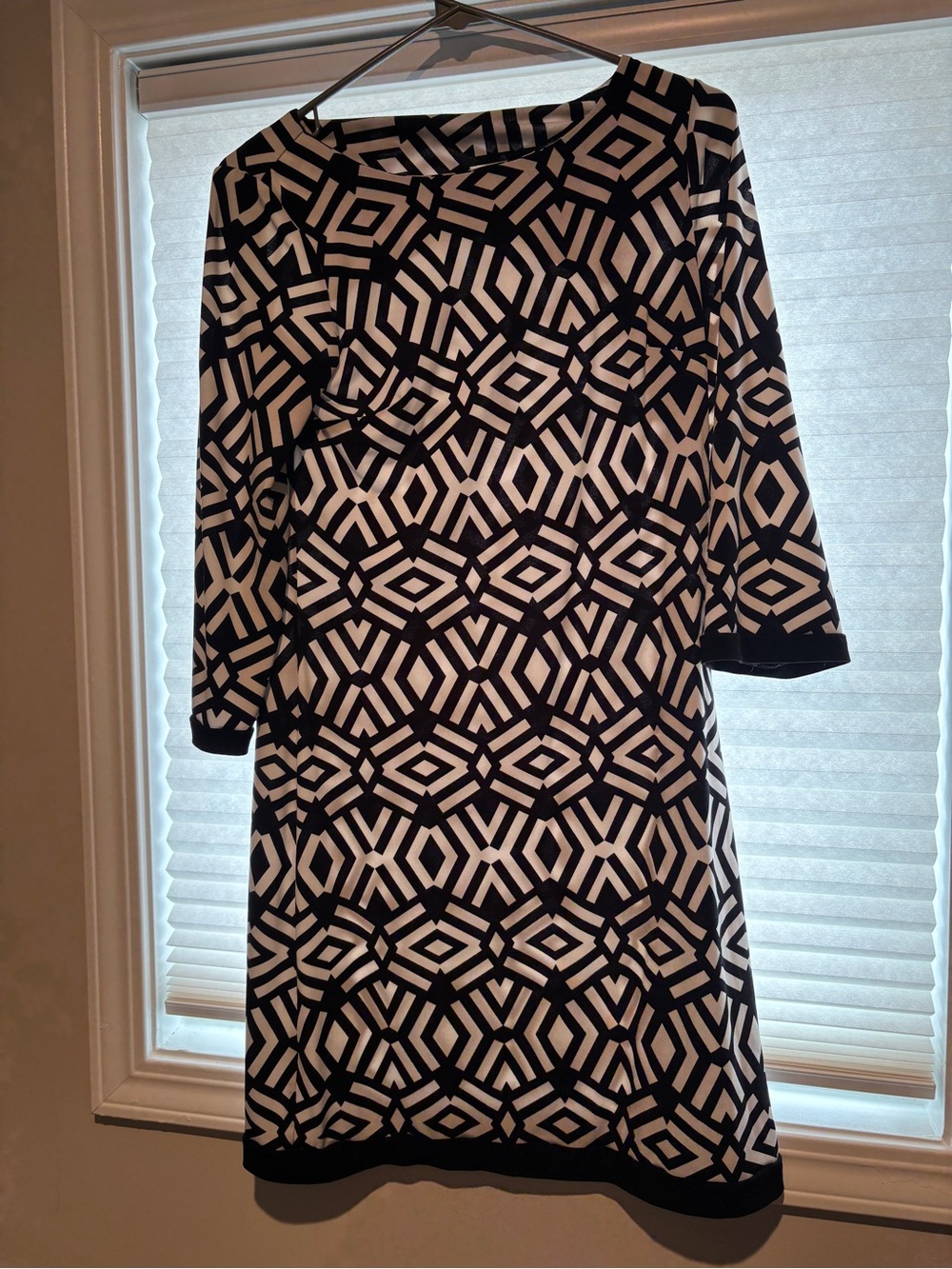 Calvin Klein Black and White Geometric Shift Dress - Women